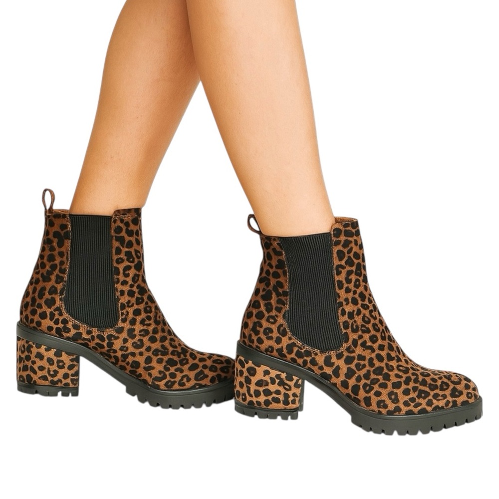 Seven7 Leopard Print Heeled Boots